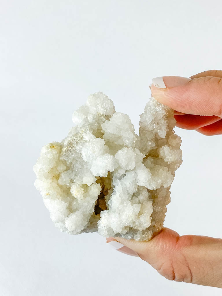 White Chalcedony Stalactite Cluster 143g