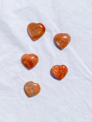 Peach MoonStone Heart | Extra Small