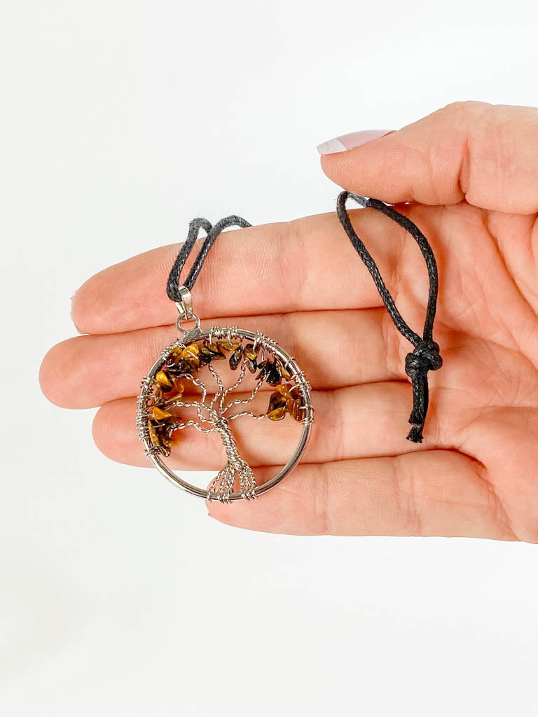 Tree of Life Pendant Tiger Eye