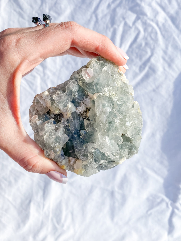 Quartz with Inclusions Mineral Specimen Cluster 388g