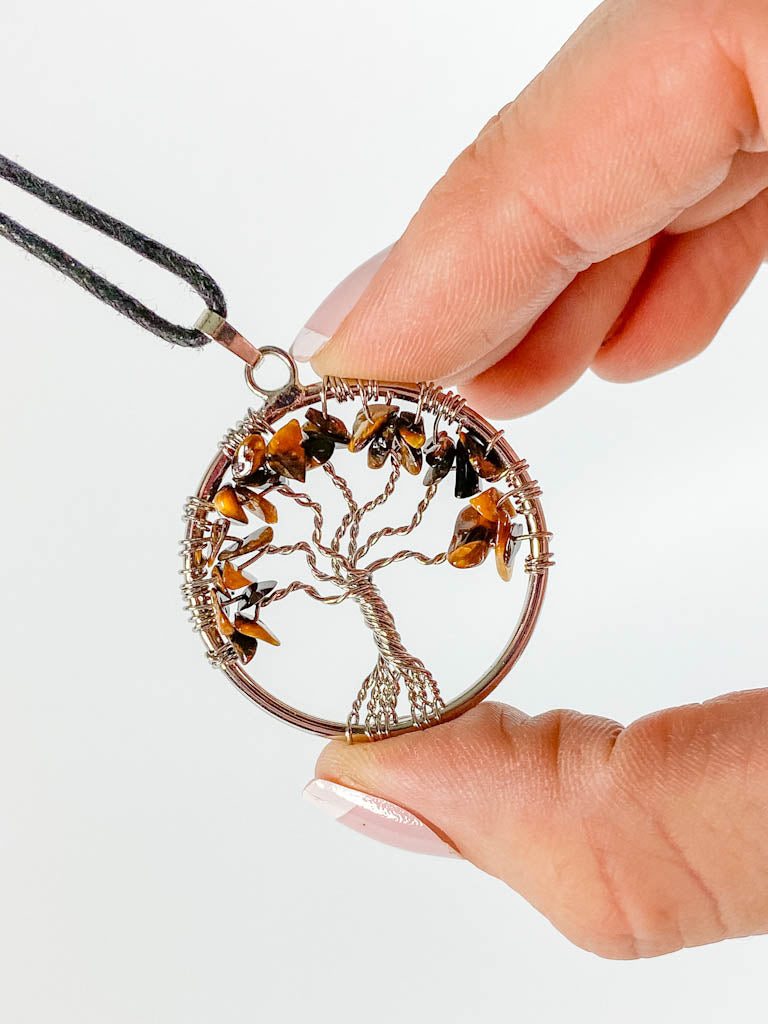 Tree of Life Pendant Tiger Eye