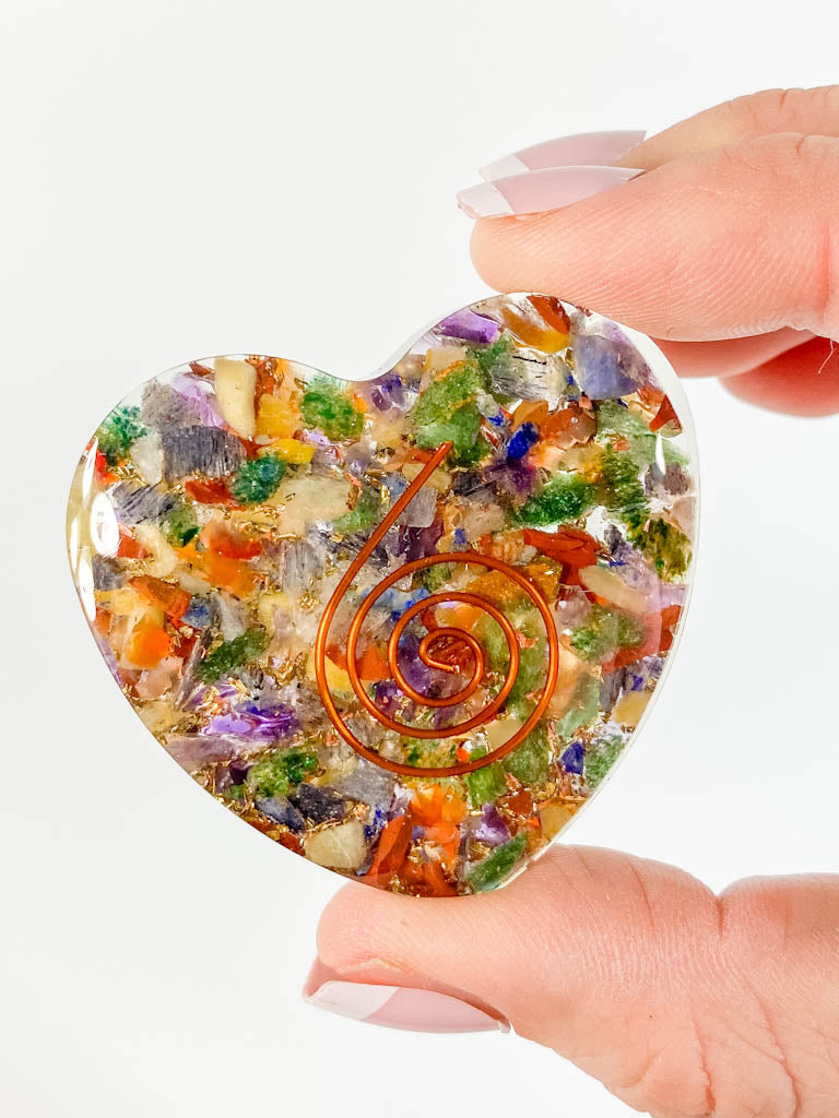 Orgonite Heart Mixed Stones | Medium