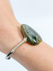 Labradorite Teardrop Silver plated Bracelet