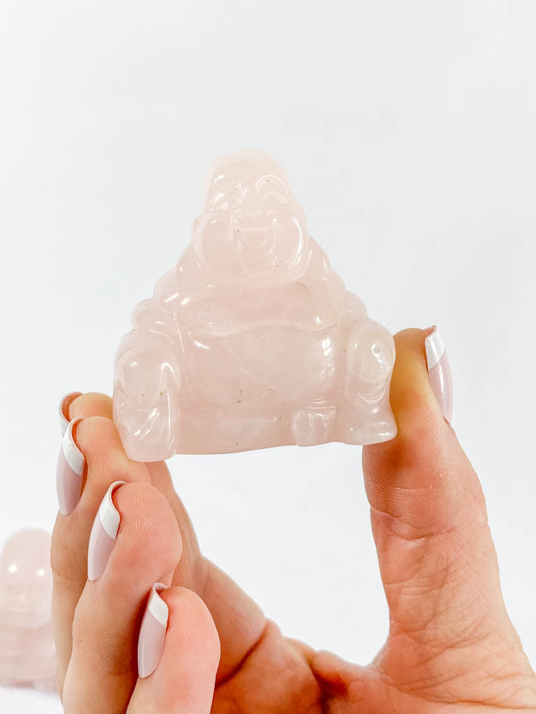 Rose Quartz Buddha Carving