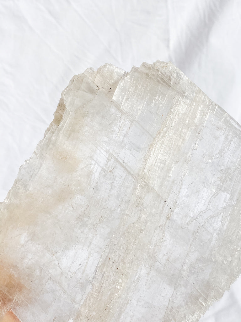 Selenite Gypsum Clear Slab 1.3kg