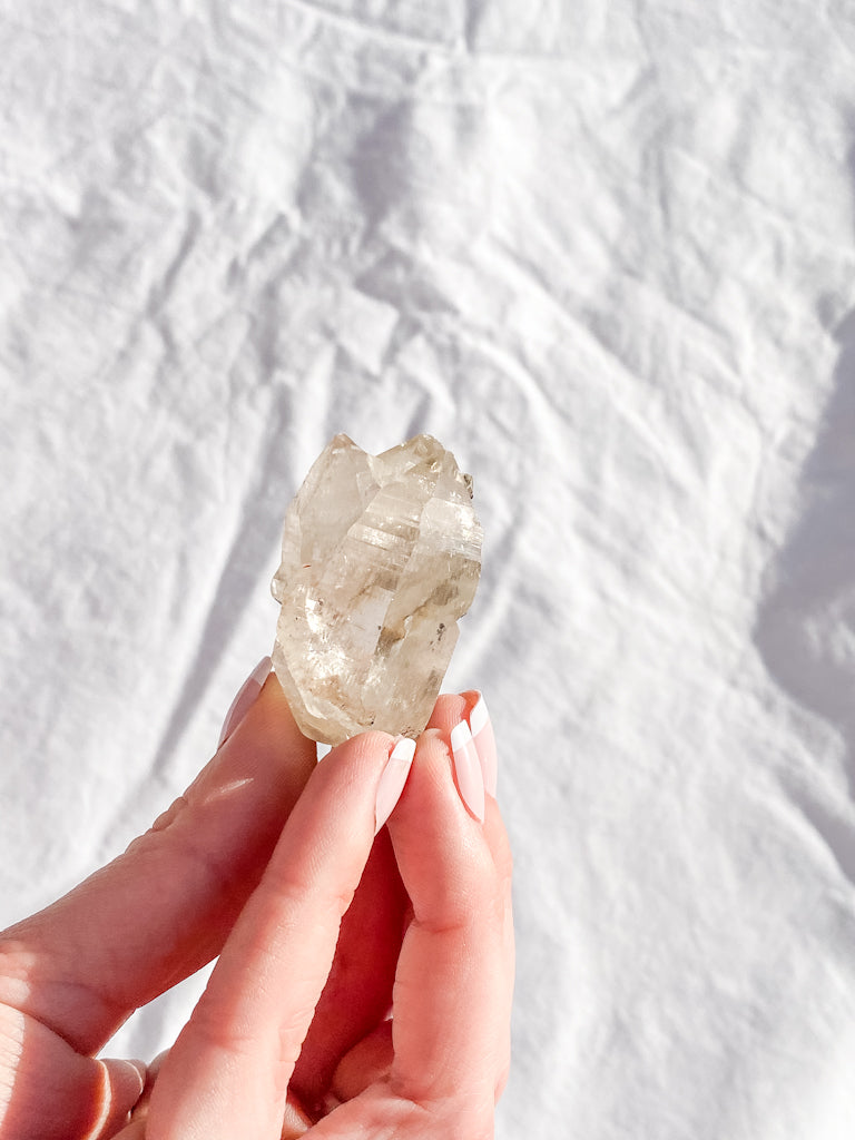 Smoky Himalayan Quartz Cluster with Inclusions 44g