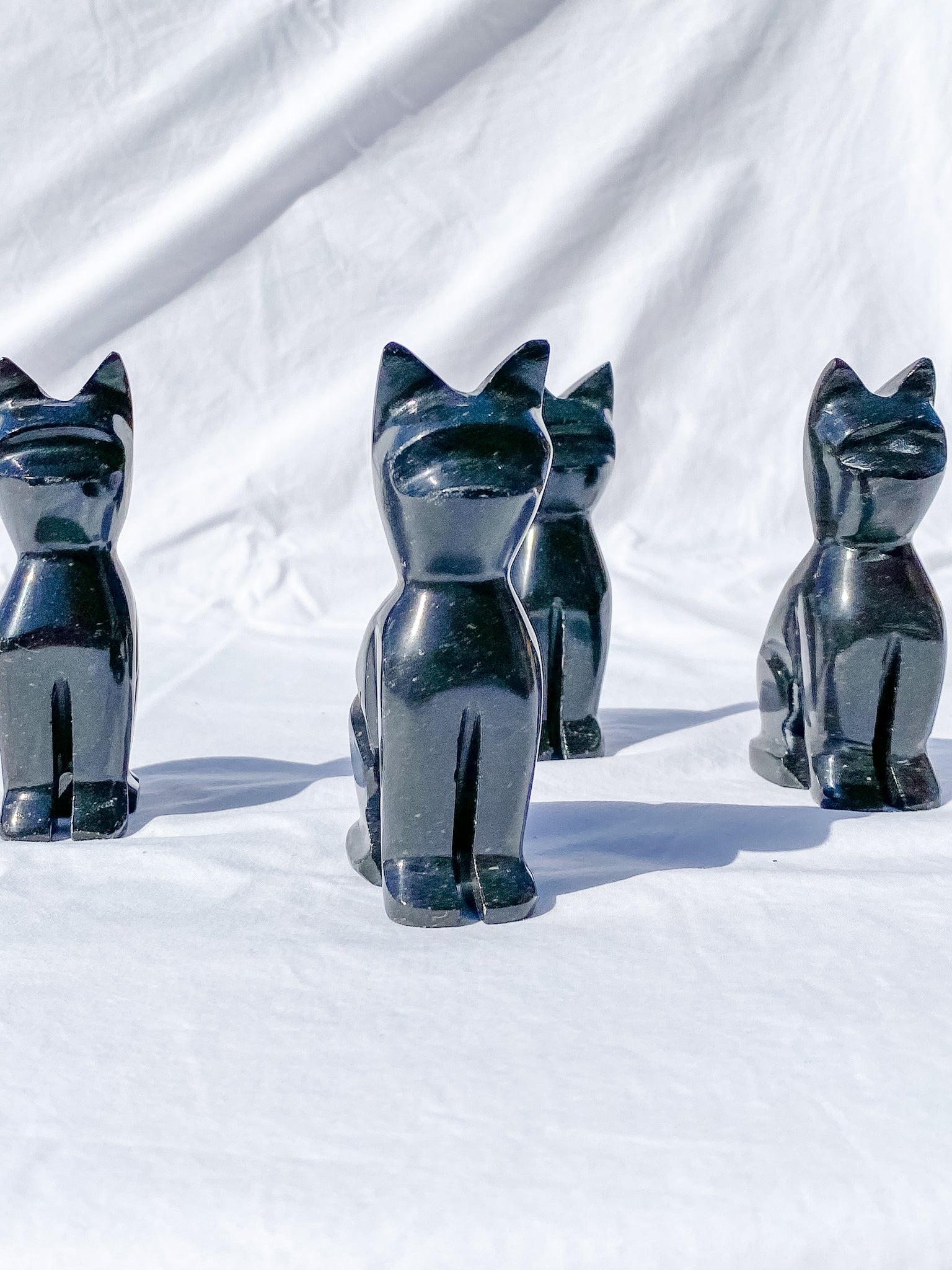 Black Onyx Carved Cat | Large