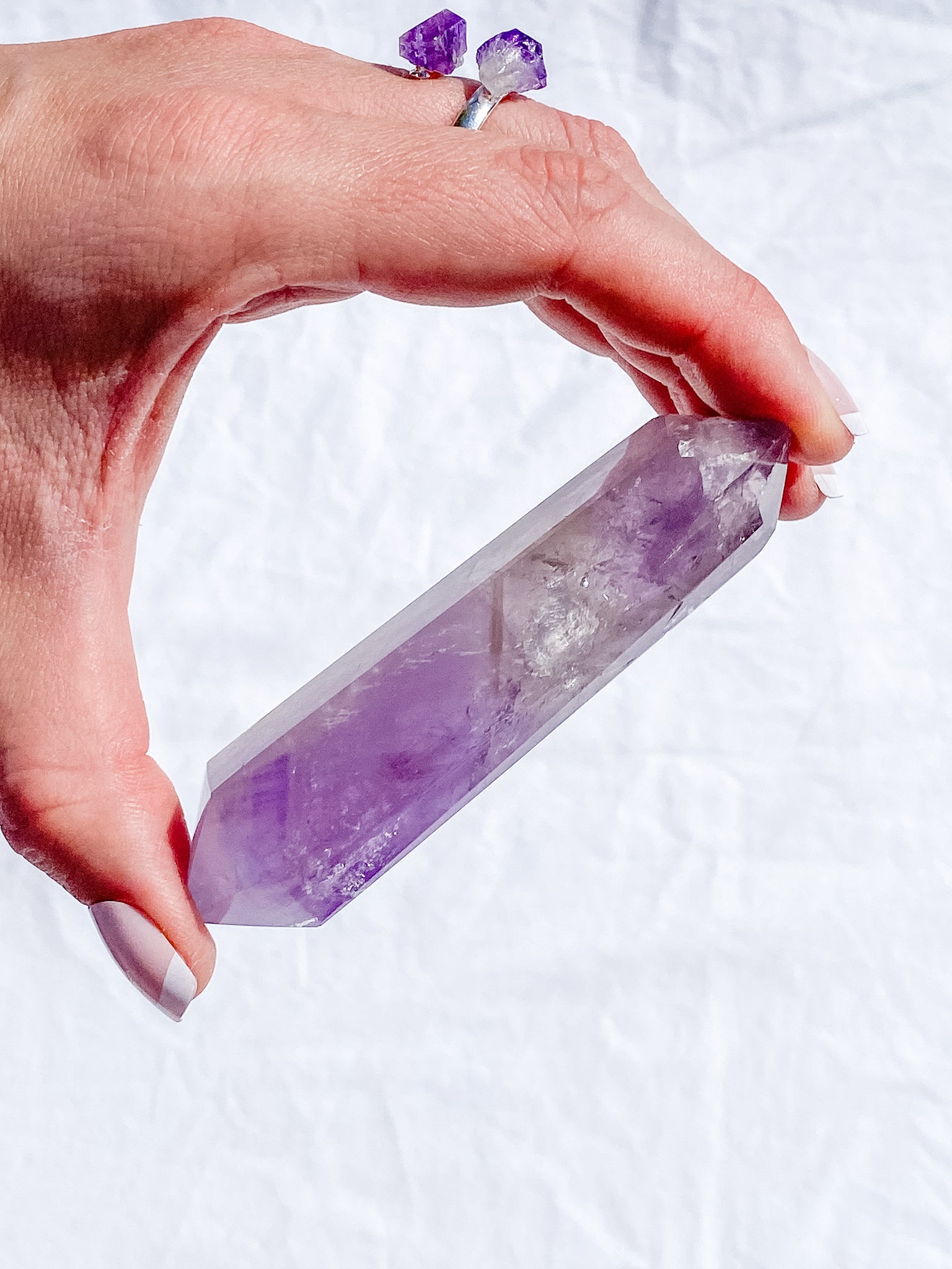 Amethyst Polished Double Terminator Wand 99g