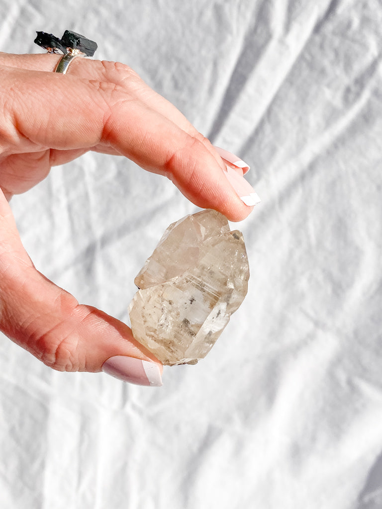 Smoky Himalayan Quartz Cluster with Inclusions 44g