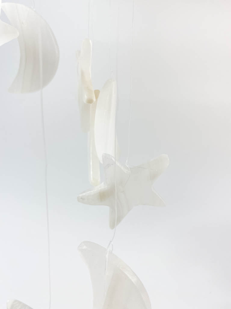 Moon & Stars Windchimes | White Onyx