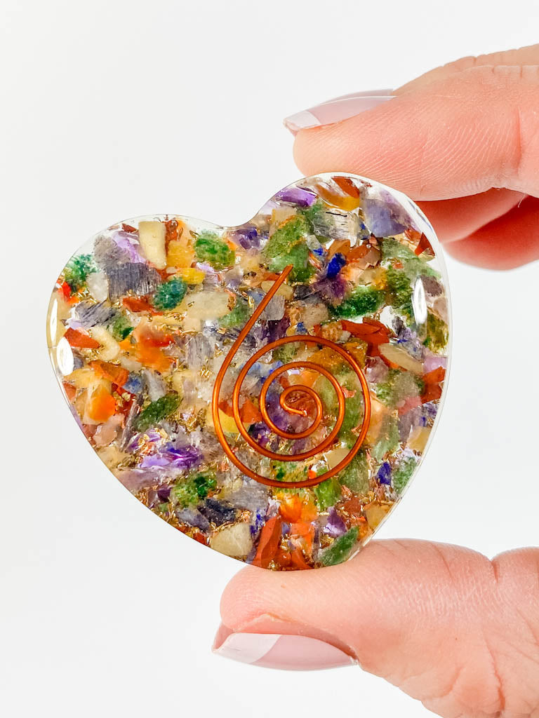 Orgonite Heart Mixed Stones | Medium