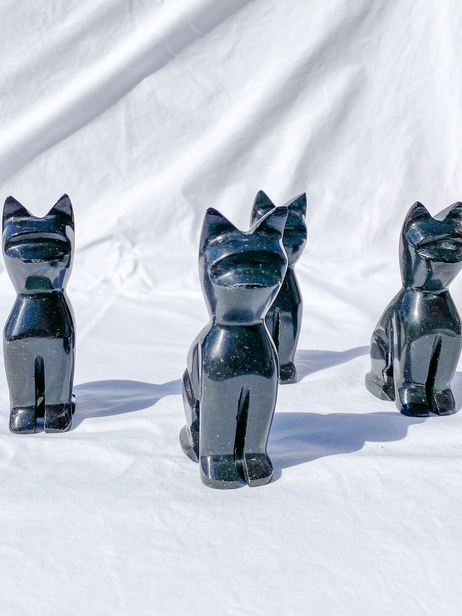 Black Onyx Carved Cat | Large