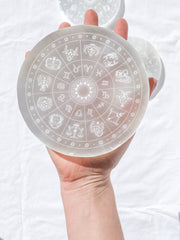 Selenite Astrology Plate Full Moon | Large