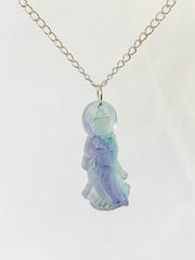 Fluorite Kuan Yin Pendant