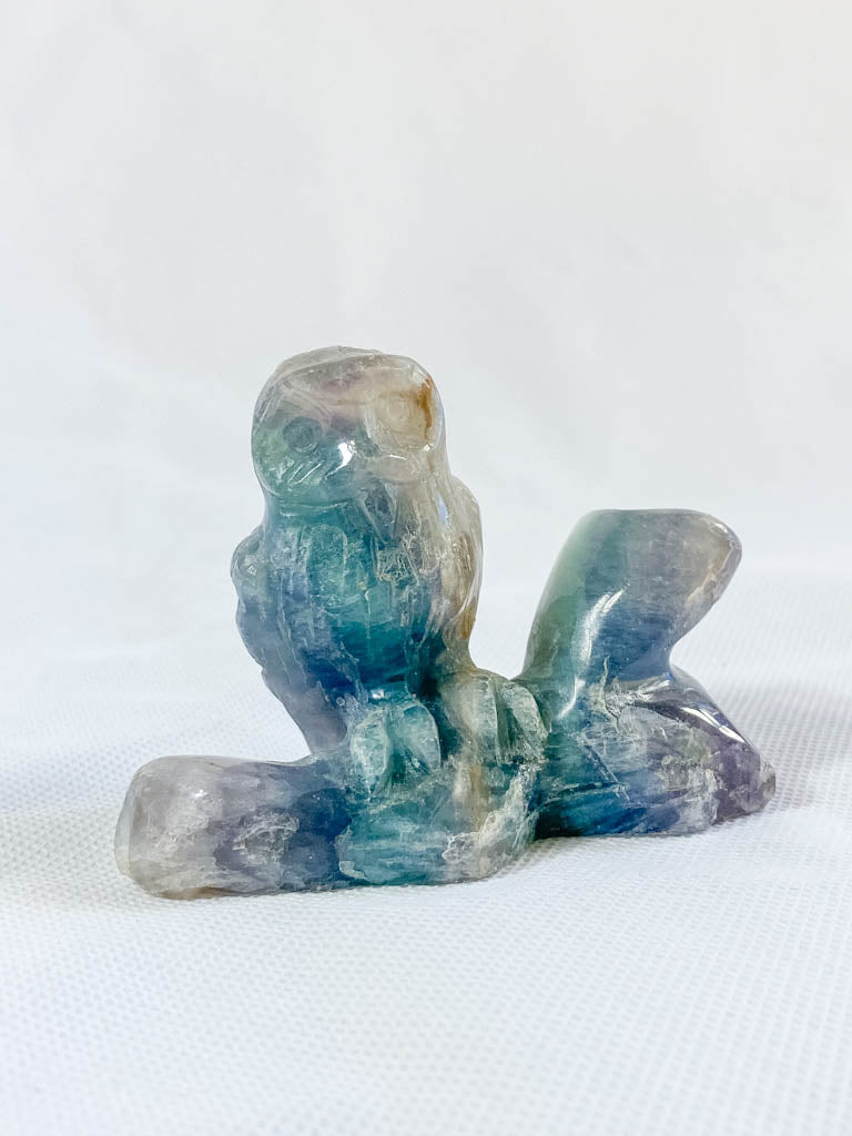 Fluorite Owl Carving