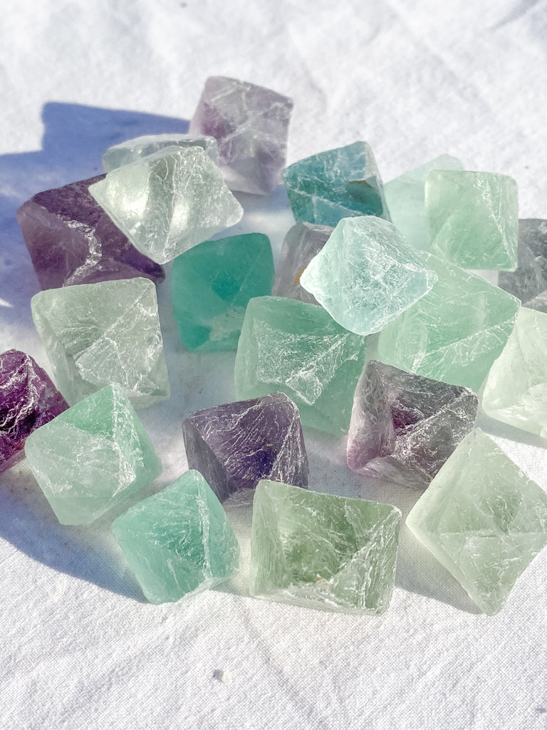 Fluorite Natural Octahedron Mixed Color | Mini