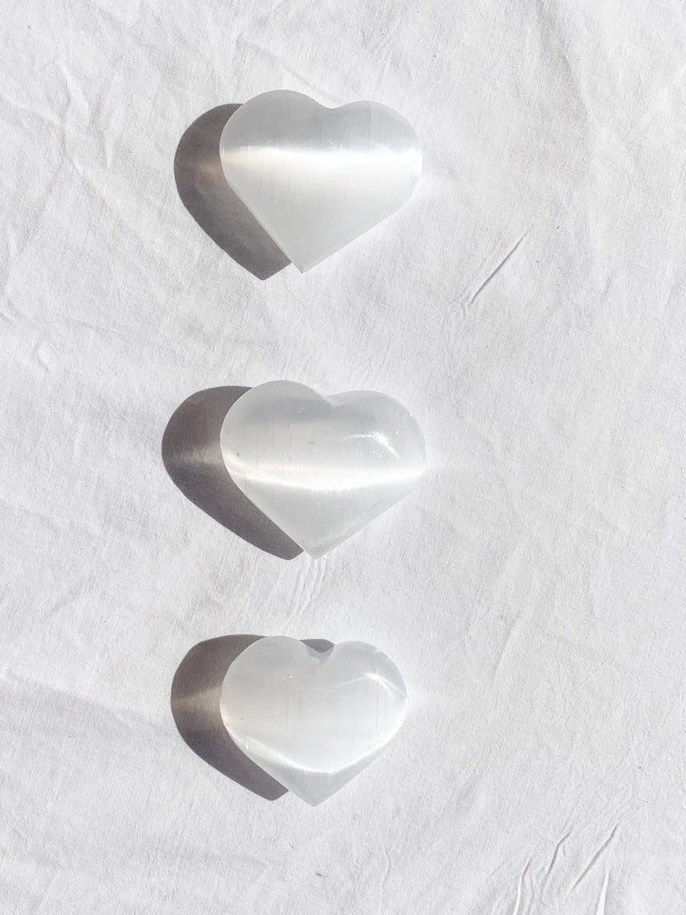 Selenite Hearts | Large