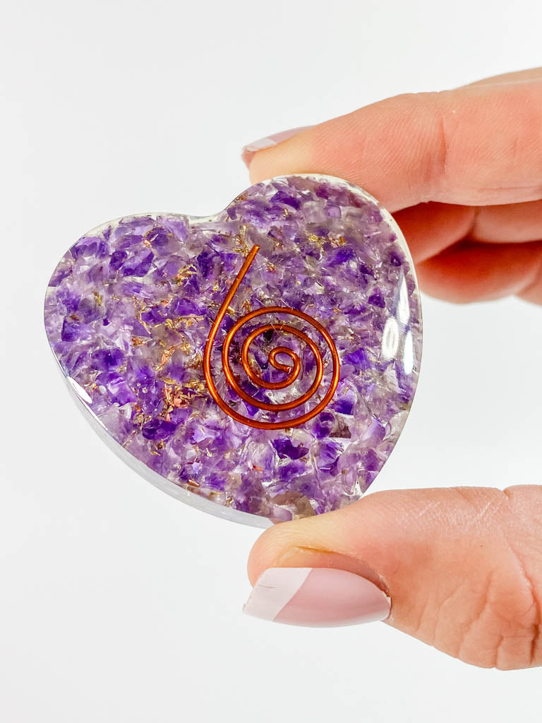 Orgonite Heart Amethyst | Medium