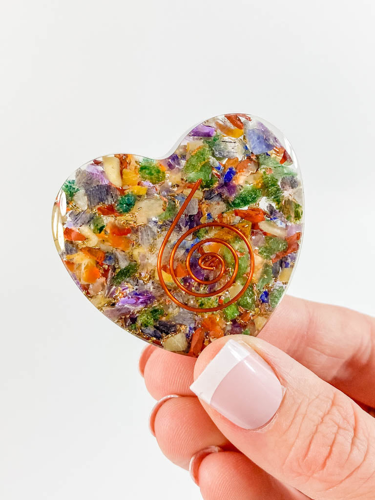 Orgonite Heart Mixed Stones | Medium