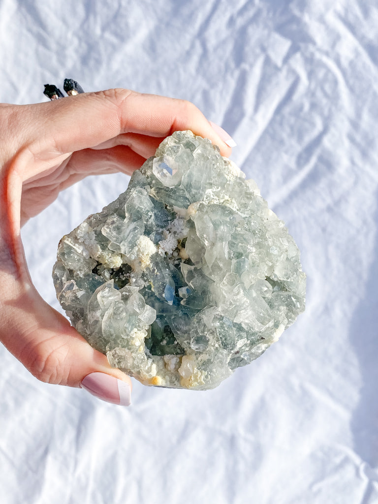 Quartz with Inclusions Mineral Specimen Cluster 388g