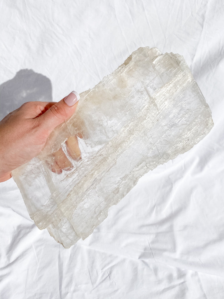 Selenite Gypsum Clear Slab 1.3kg