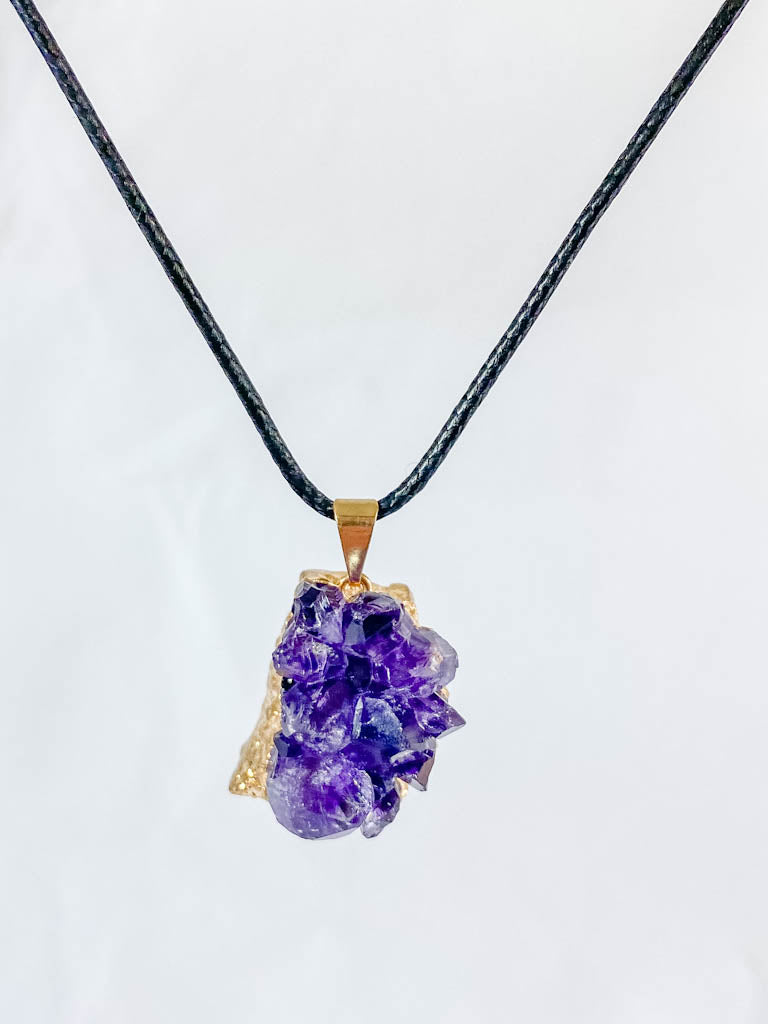 Amethyst Cluster Elegant Gold Plated Necklace