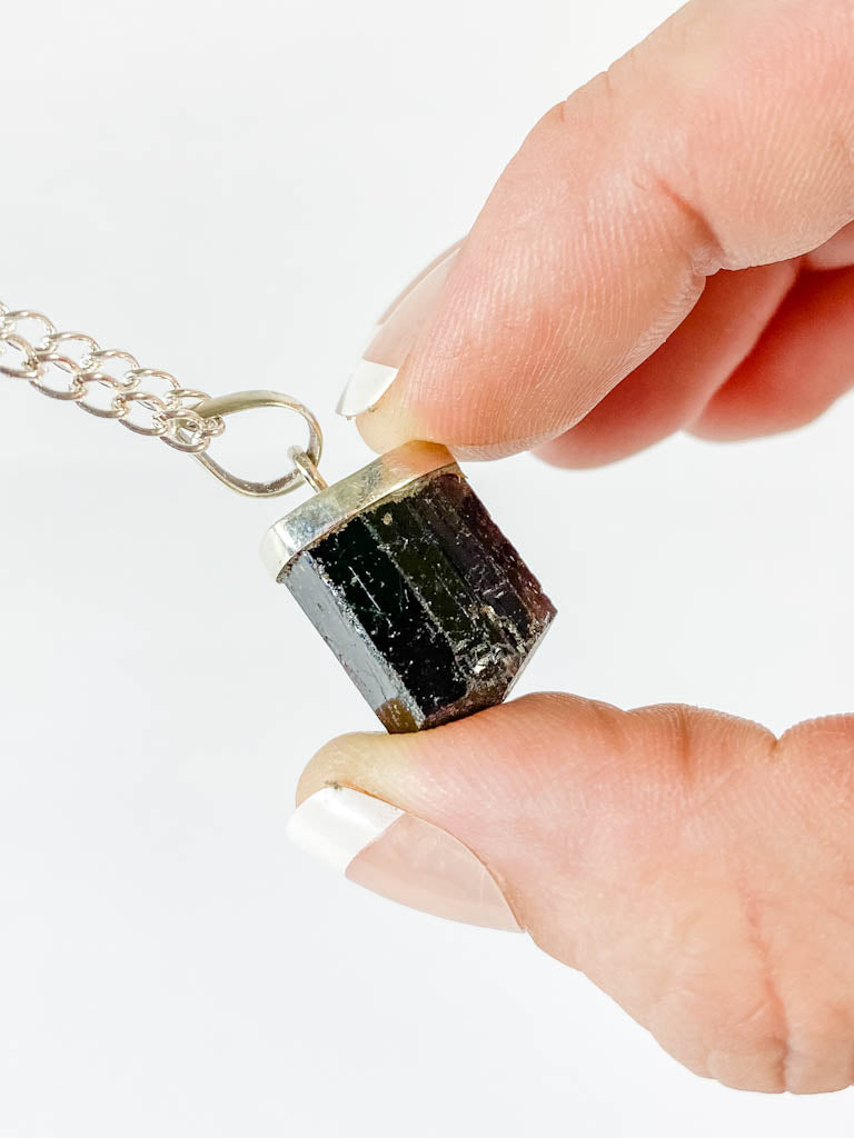 Black Tourmaline Natural Pendant Large