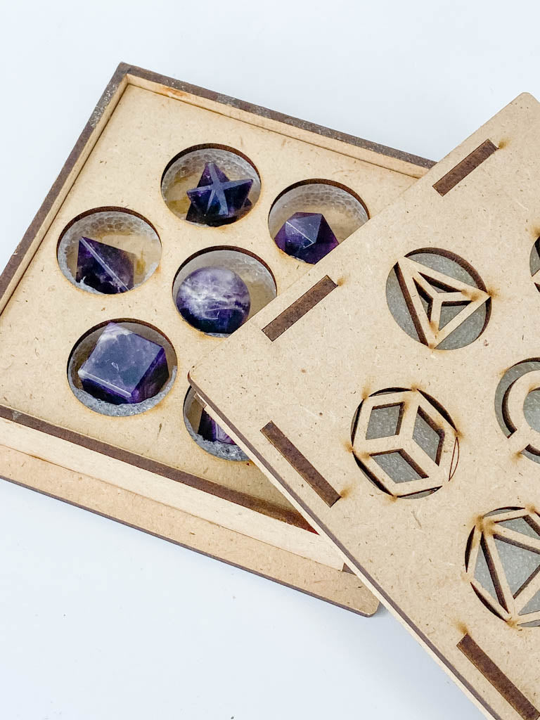 Platonic Solid Sacred Geometry Box | Amethyst