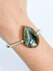 Labradorite Teardrop Silver plated Bracelet