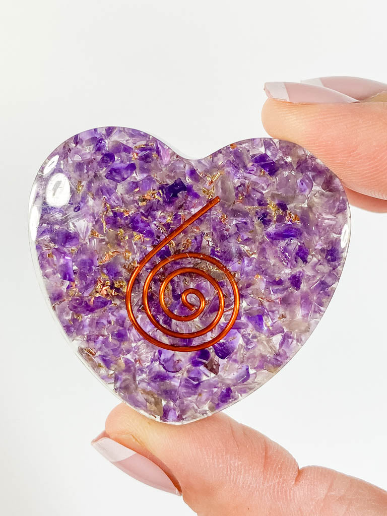 Orgonite Heart Amethyst | Medium