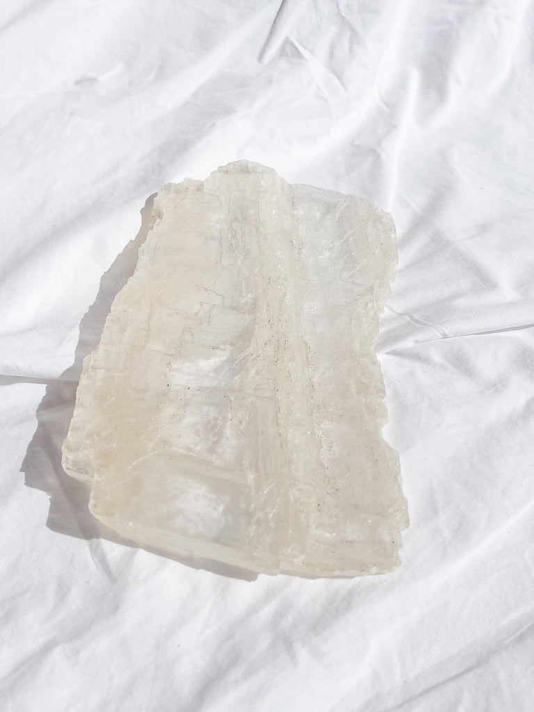 Selenite Gypsum Clear Slab 1.3kg