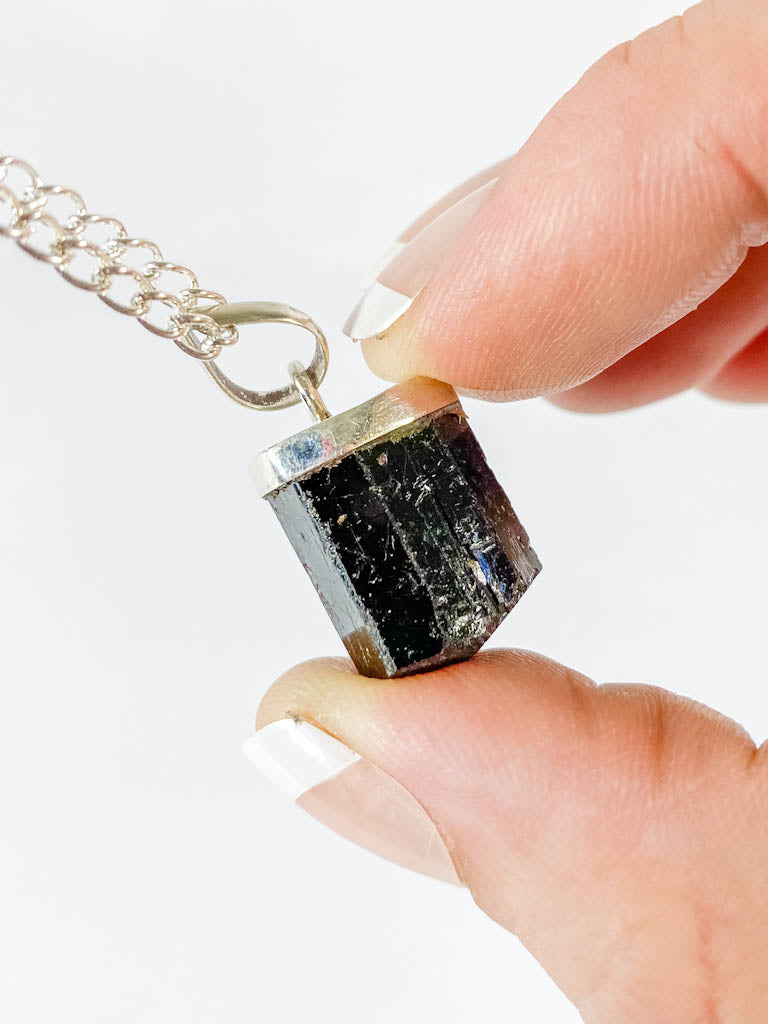 Black Tourmaline Natural Pendant Large