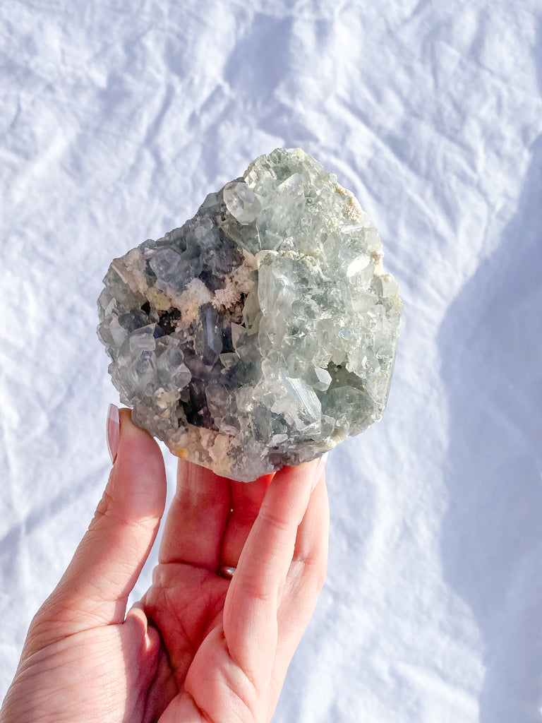 Quartz with Inclusions Mineral Specimen Cluster 388g