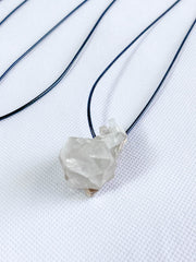 Clear Quartz Cluster Elegant Silver Plated Necklace