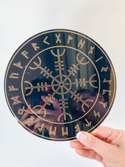 Runes Pendulum Divination Disc | Black Acrylic