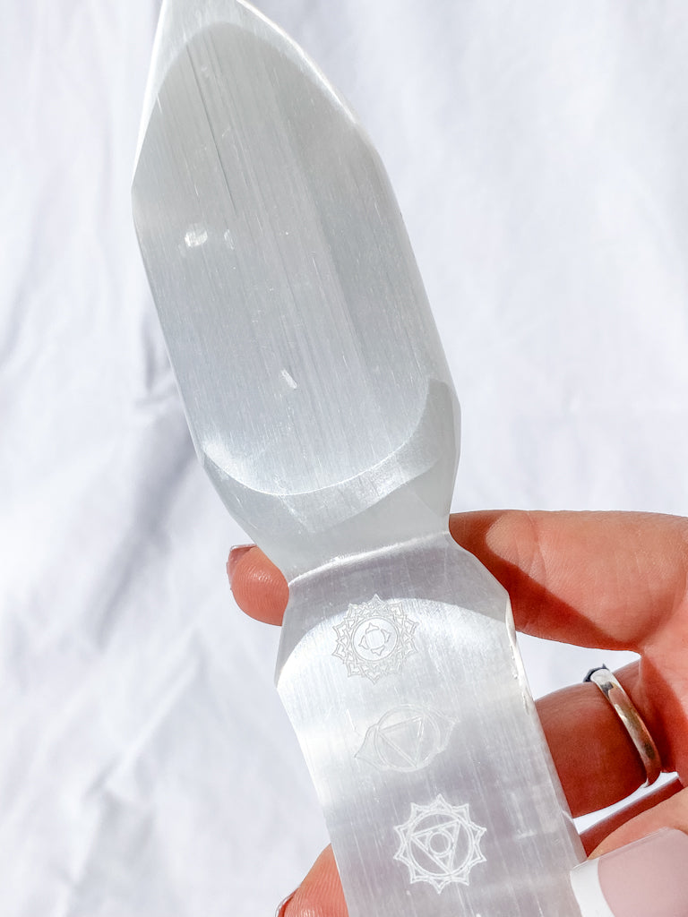 Selenite Chakra Alignment Dagger | Large