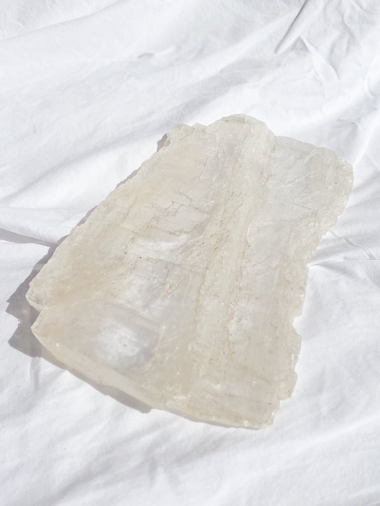 Selenite Gypsum Clear Slab 1.3kg