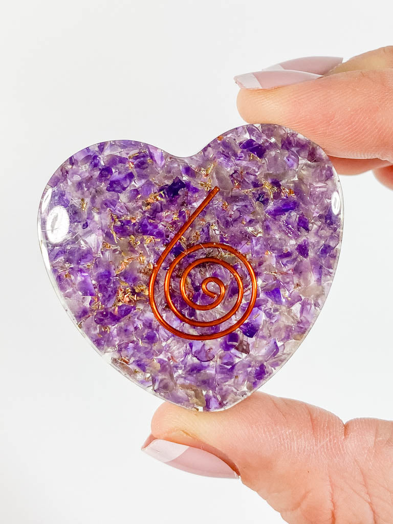 Orgonite Heart Amethyst | Medium