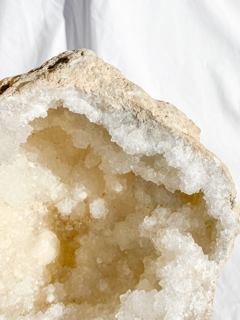 Clear Quartz and Calcite Geode Pair 3.4kg