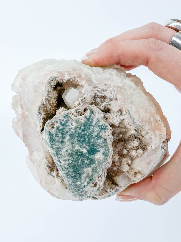 Apophyllite with Pink Stilbite Cluster 702g