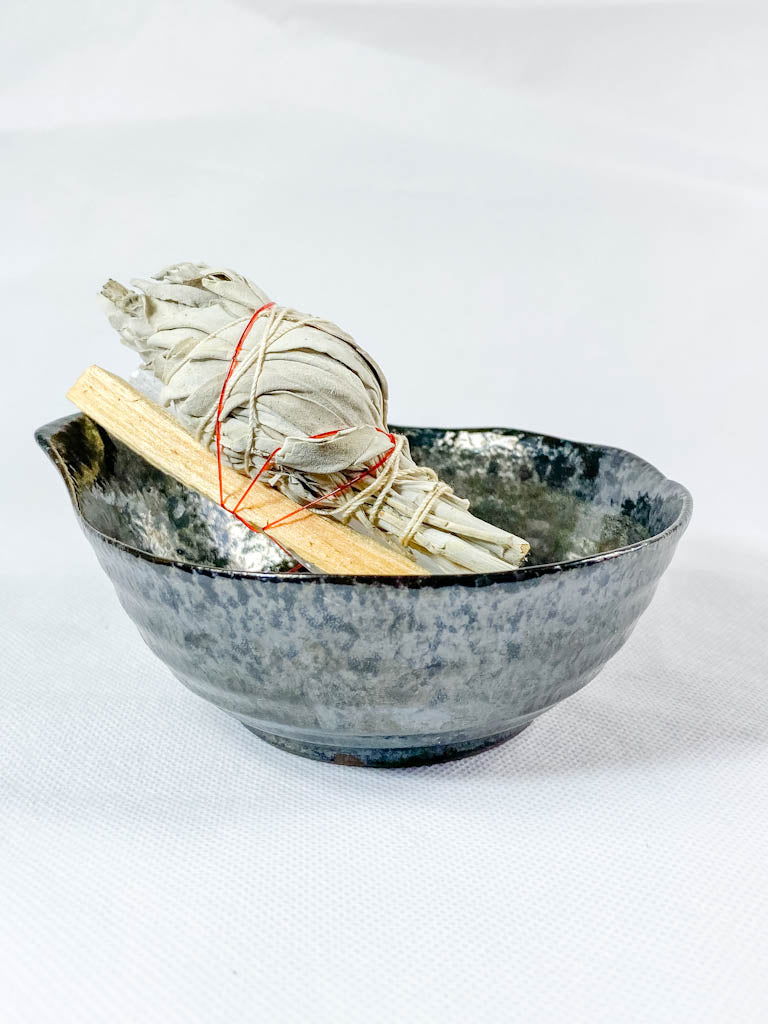 Oriental Ceramic Sage Bowl with Lip | X Large