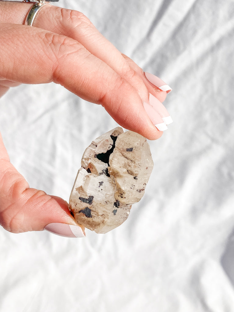 Smoky Himalayan Quartz Cluster with Inclusions 44g