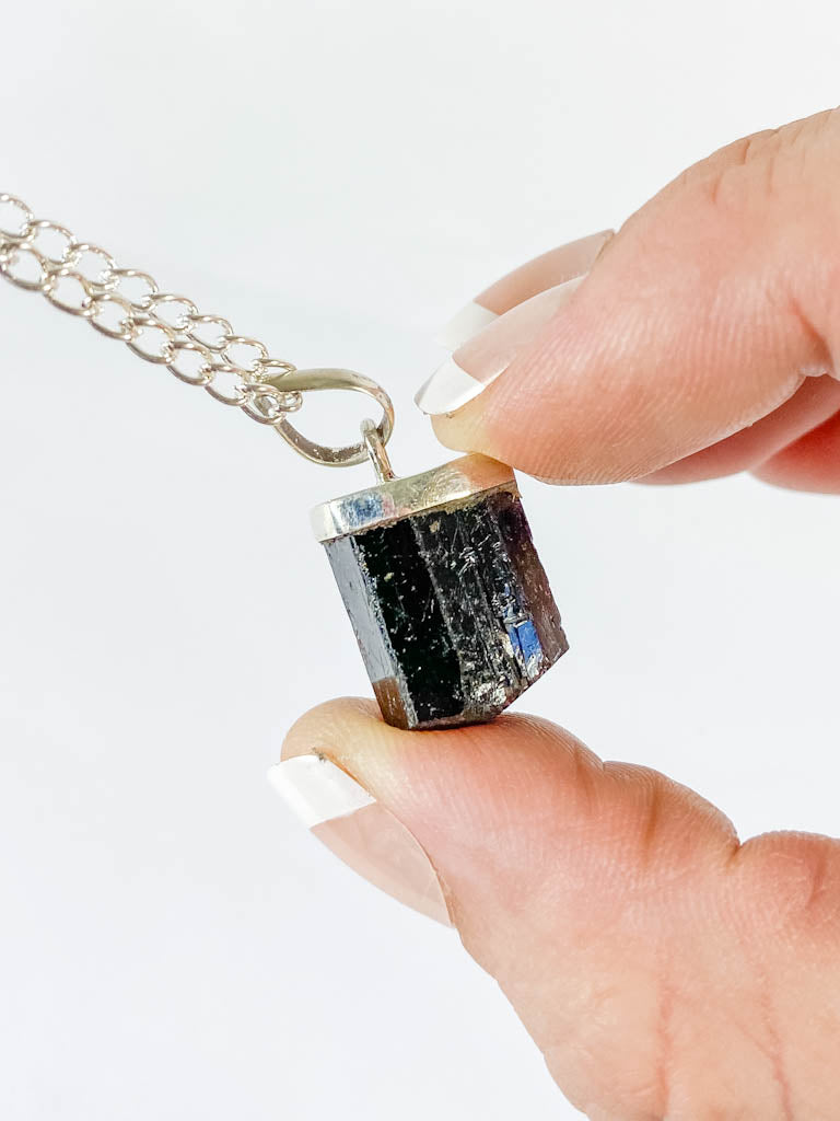 Black Tourmaline Natural Pendant Large