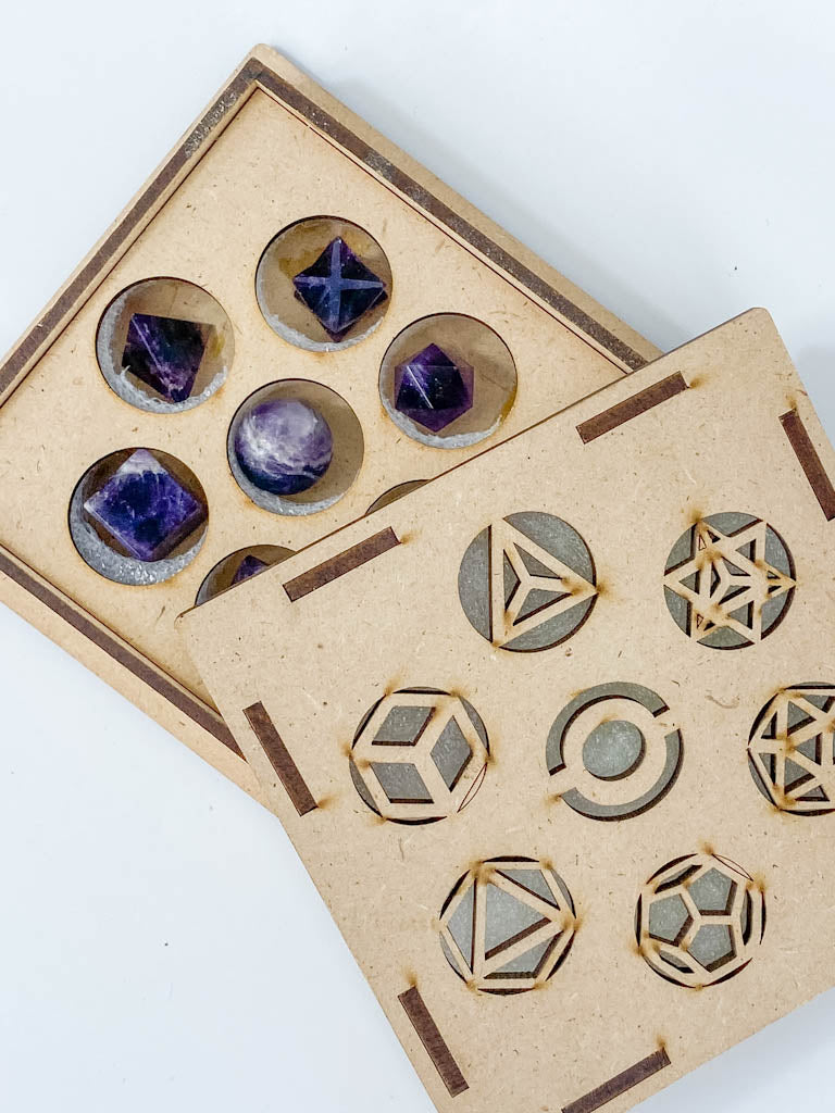 Platonic Solid Sacred Geometry Box | Amethyst