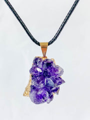 Amethyst Cluster Elegant Gold Plated Necklace