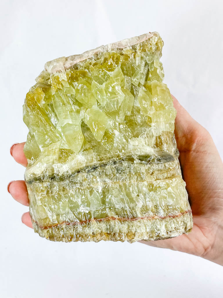 Green Calcite CutBase Natural 1.1kg