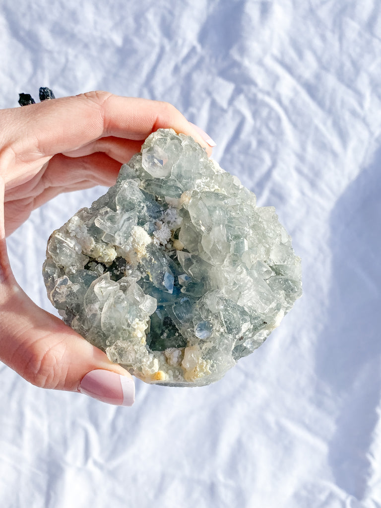 Quartz with Inclusions Mineral Specimen Cluster 388g