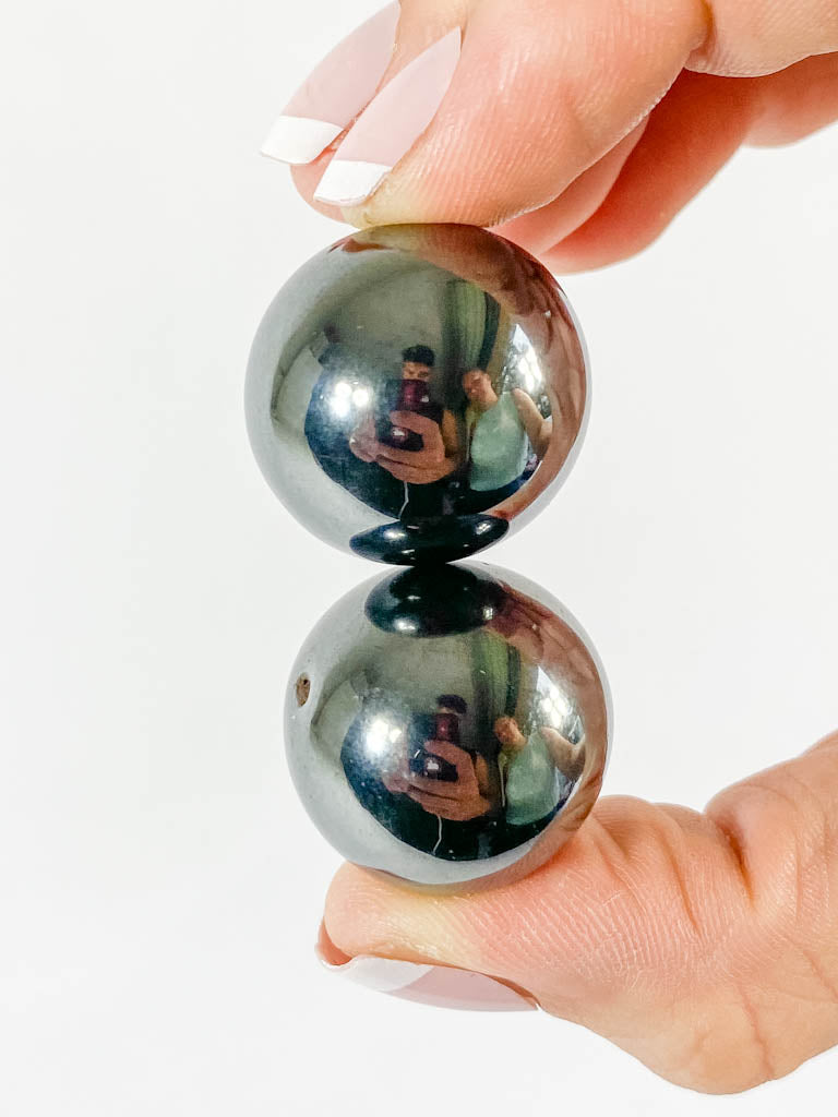 Magnetic Hematite Sphere Pair | Small