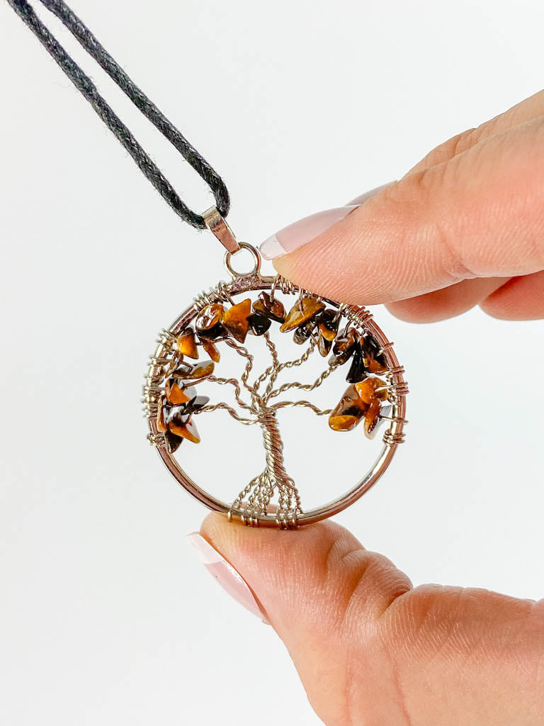 Tree of Life Pendant Tiger Eye