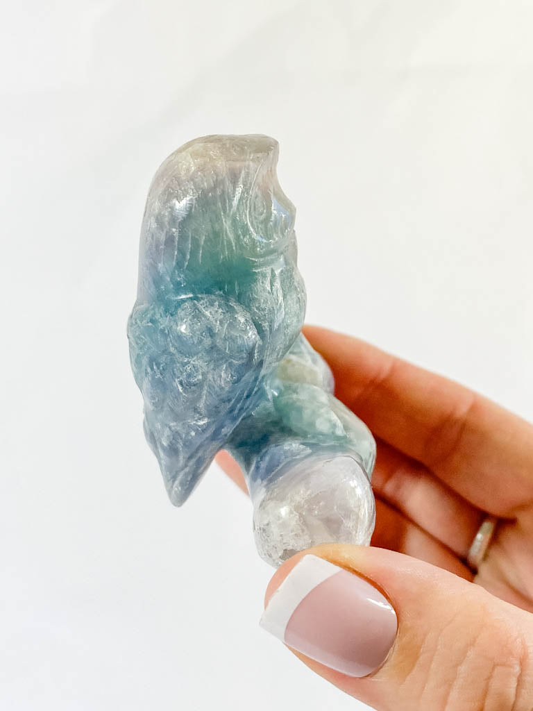 Fluorite Owl Carving